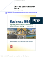 Full Download Business Ethics 4th Edition Hartman Solutions Manual