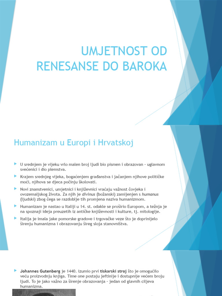 Umjetnost Od Renesanse Do Baroka | PDF