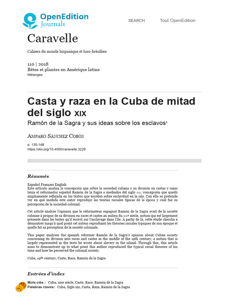 Ramón de la Sagra: Casta y raza en Cuba | PDF | Esclavitud | Cuba