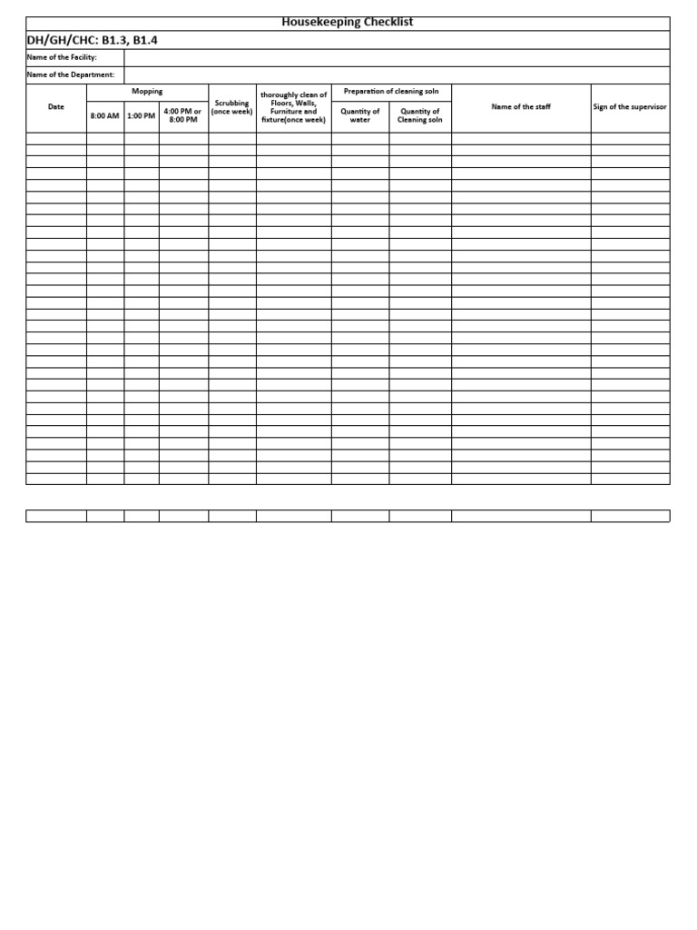 B1 3 b1 4 cleaning chart pdf