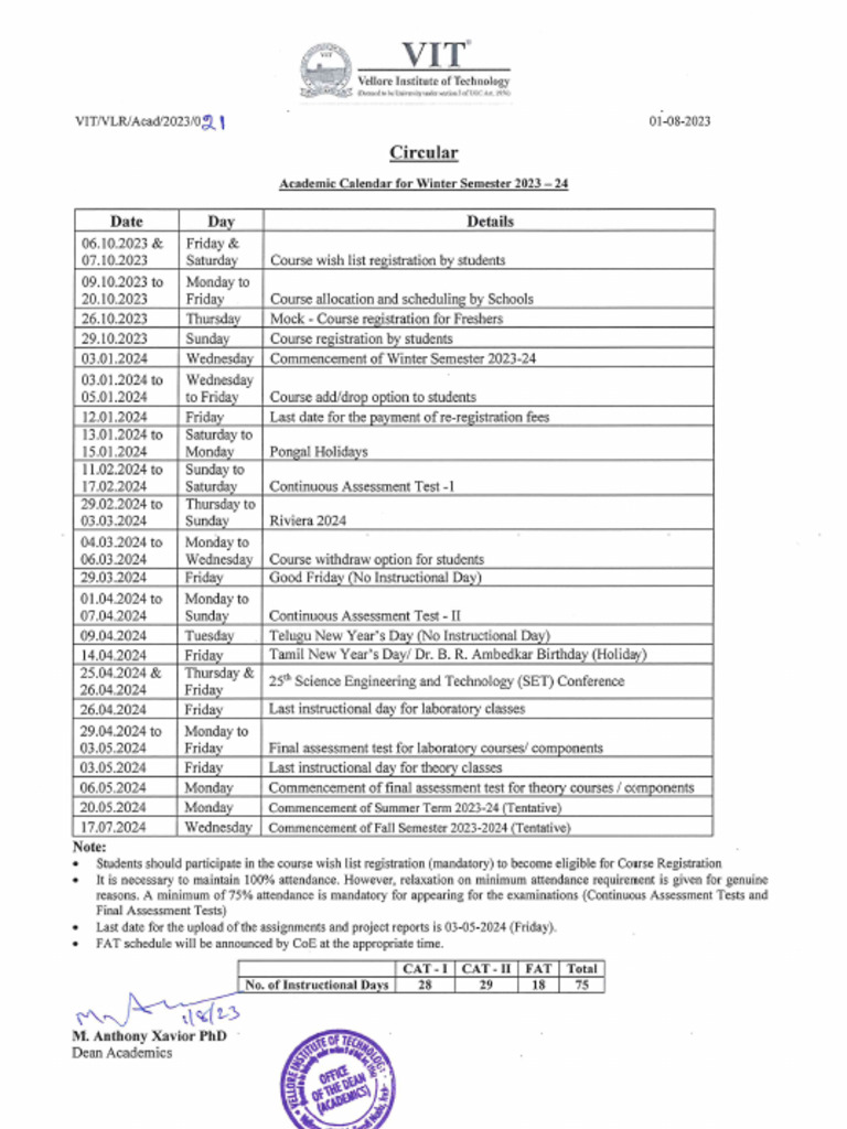 Academic Calendar _ Winter 202324 PDF