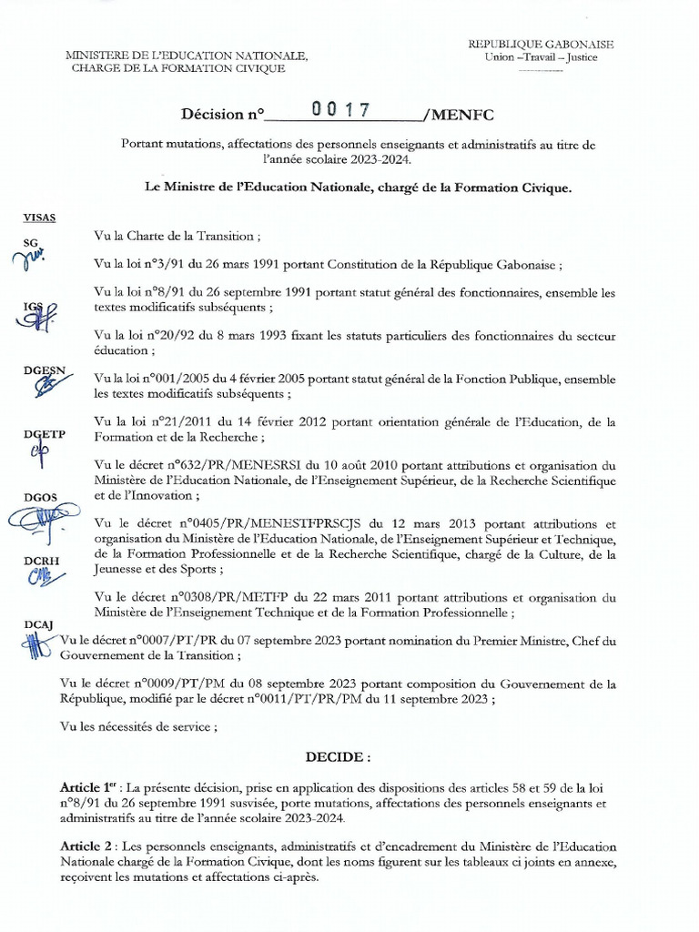 Décision 0017 MENF 2023 | PDF