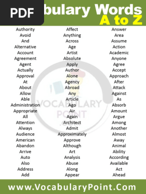 A to Z Vocabulary Words List | PDF | Democracy | Political Ideologies