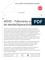 ADHD - Tulburarea Cu Deficit de Atenție - Hiperactivitate