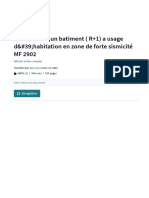 Etude D'un Batiment (R+1) A Usage D'habitation en Zone de Forte Sismicité MF 2902 - PDF - Béton - Béton Armé