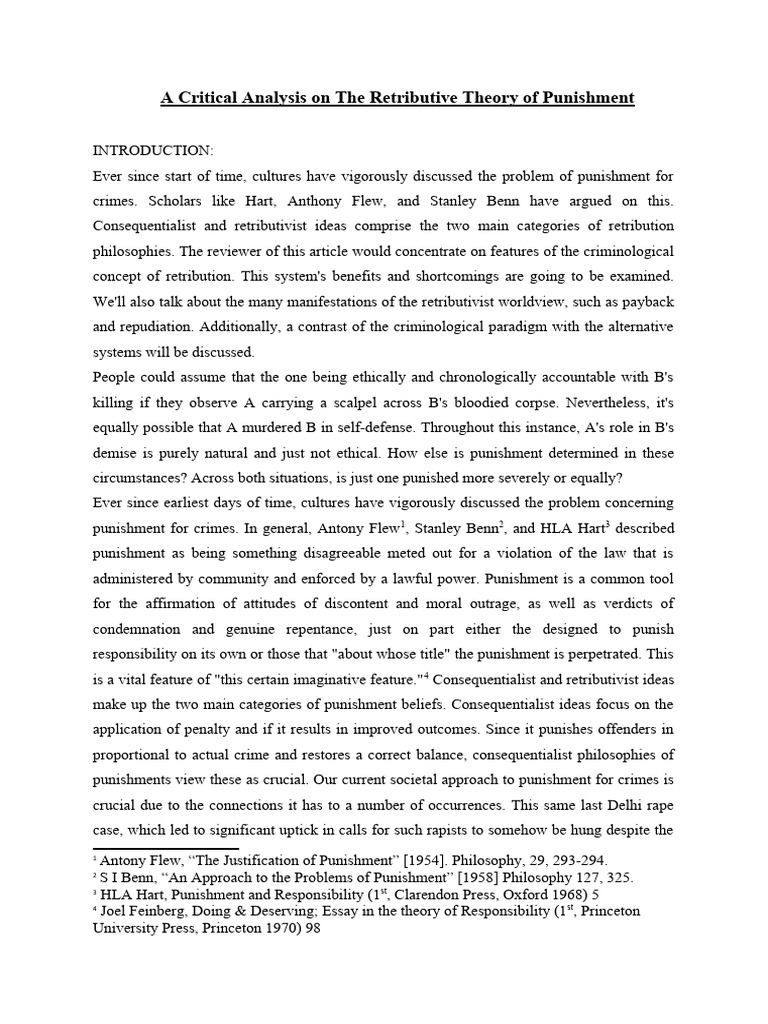 18BBL.A Critical Analysis on The Retributive Theory of Punishment | PDF ...