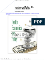 Full Download Health Economics and Policy 5th Edition Henderson Test Bank