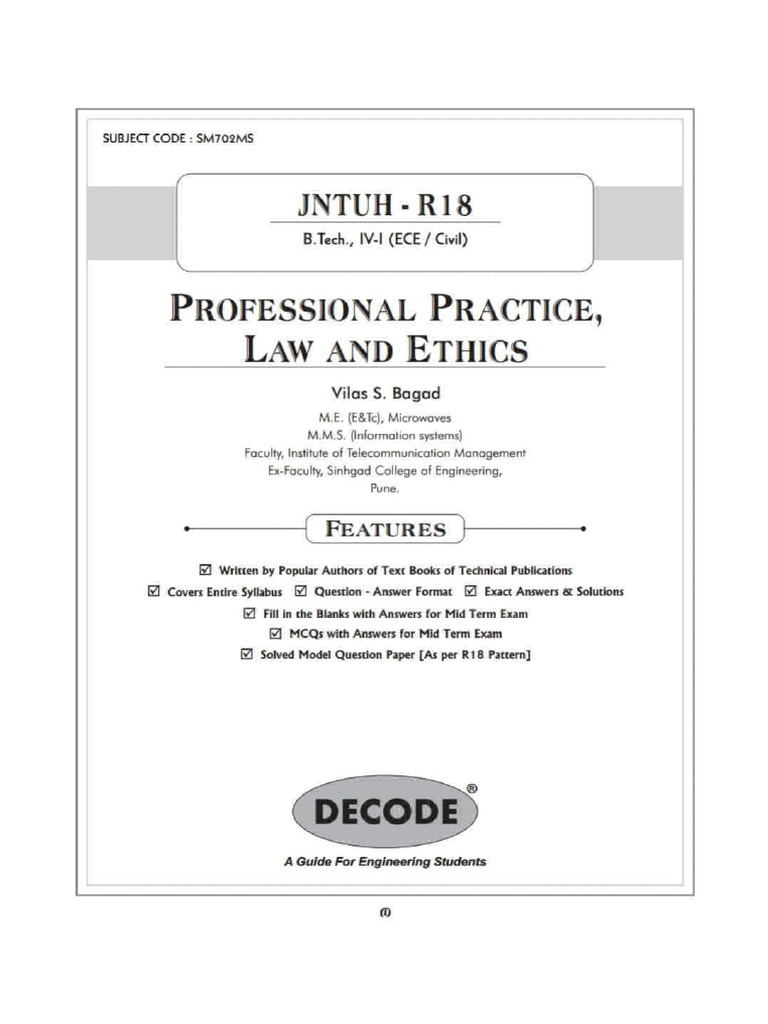 Professional Practice Law Ethics Pdf