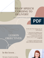 Lesson 8 - TYPES OF SPEECH ACCORDING TO DELIVERY