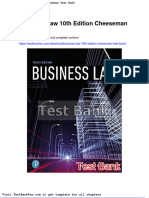 Full Download Business Law 10th Edition Cheeseman Test Bank