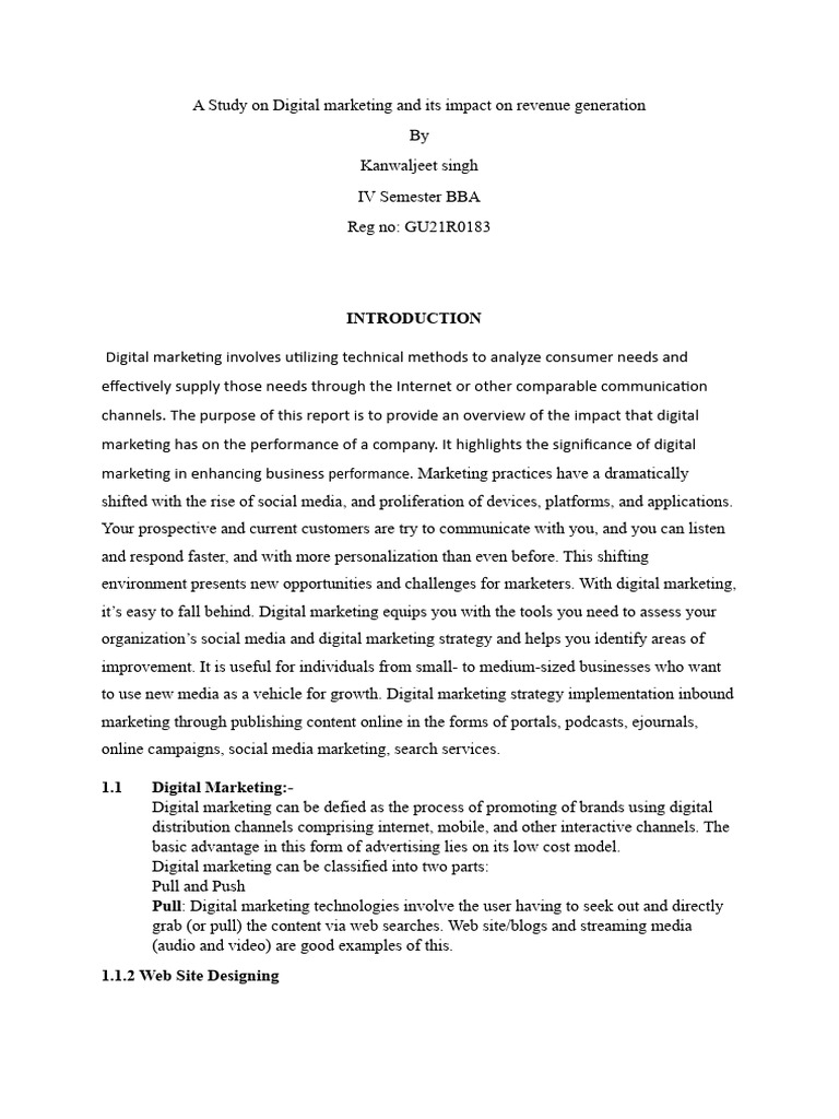 Impact of Digital Marketing on Revenue | PDF | Digital Marketing ...