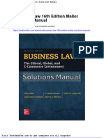 Full Download Business Law 16th Edition Mallor Solutions Manual