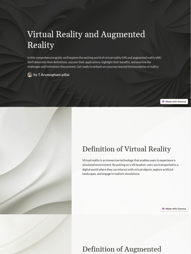 Virtual Reality and Augmented Reality | PDF | Augmented Reality ...