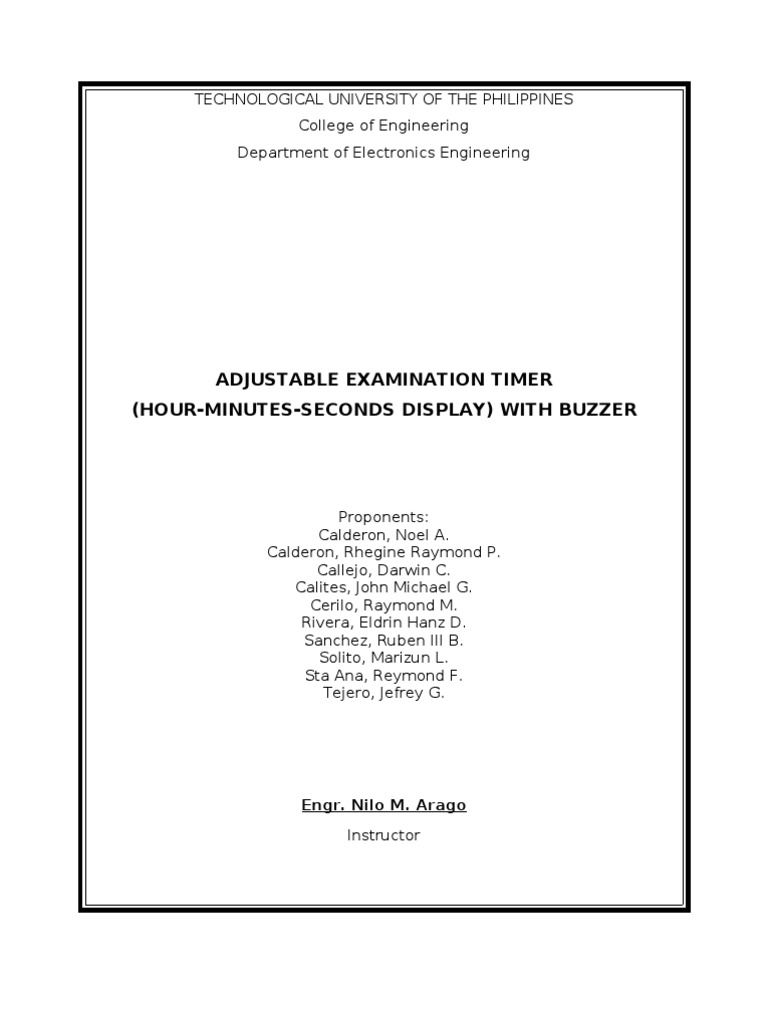 Countdown Timer Documentation - Logic Circuit Project | PDF | Digital ...