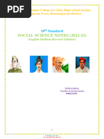 10th STD Social Science Notes Eng Version by Venugopal