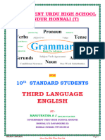 10th STD TL English Grammar 2023-24 by Manjunatha Aj