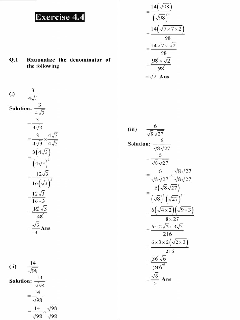 9th Math CH 4 Ex 4.4 | PDF