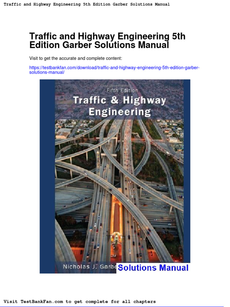 Full Download Traffic and Highway Engineering 5th Edition Garber