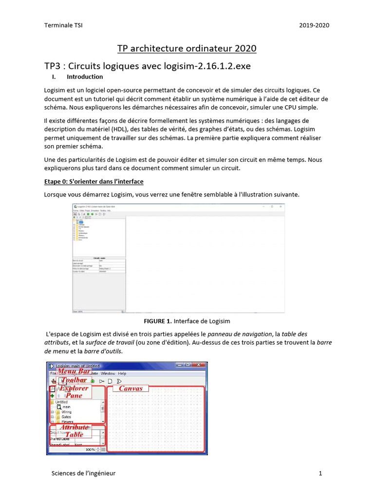Tutoriel Logisim : Circuits Logiques TSI | PDF | Informatique ...
