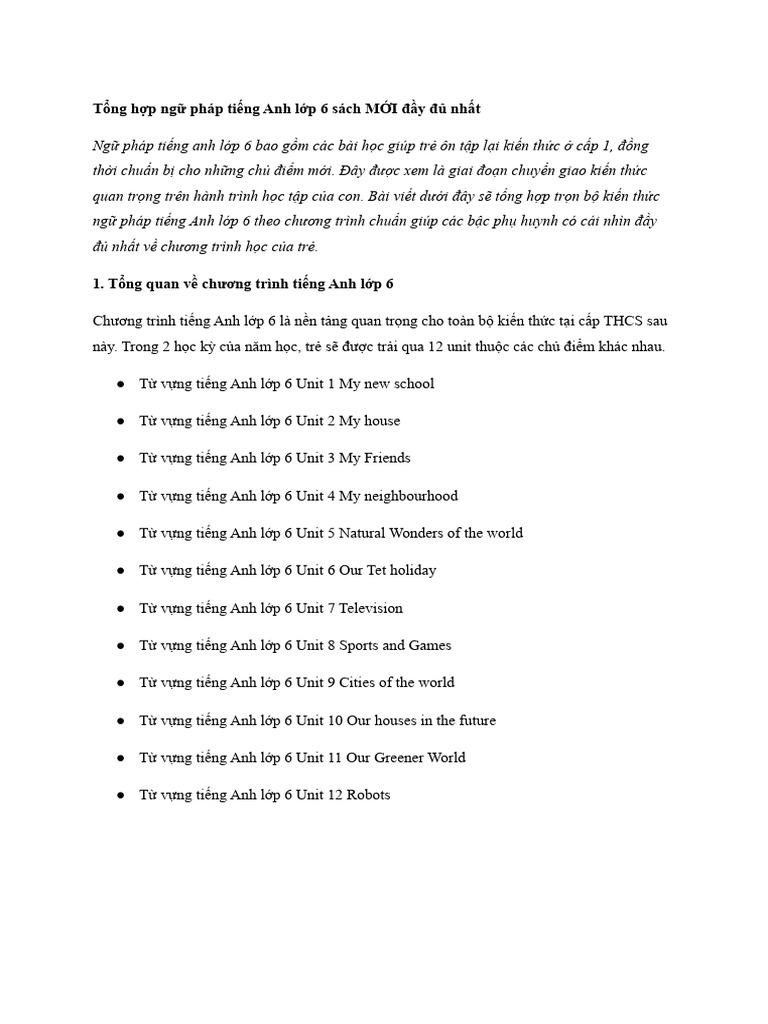 NG Pháp L P 6 | PDF