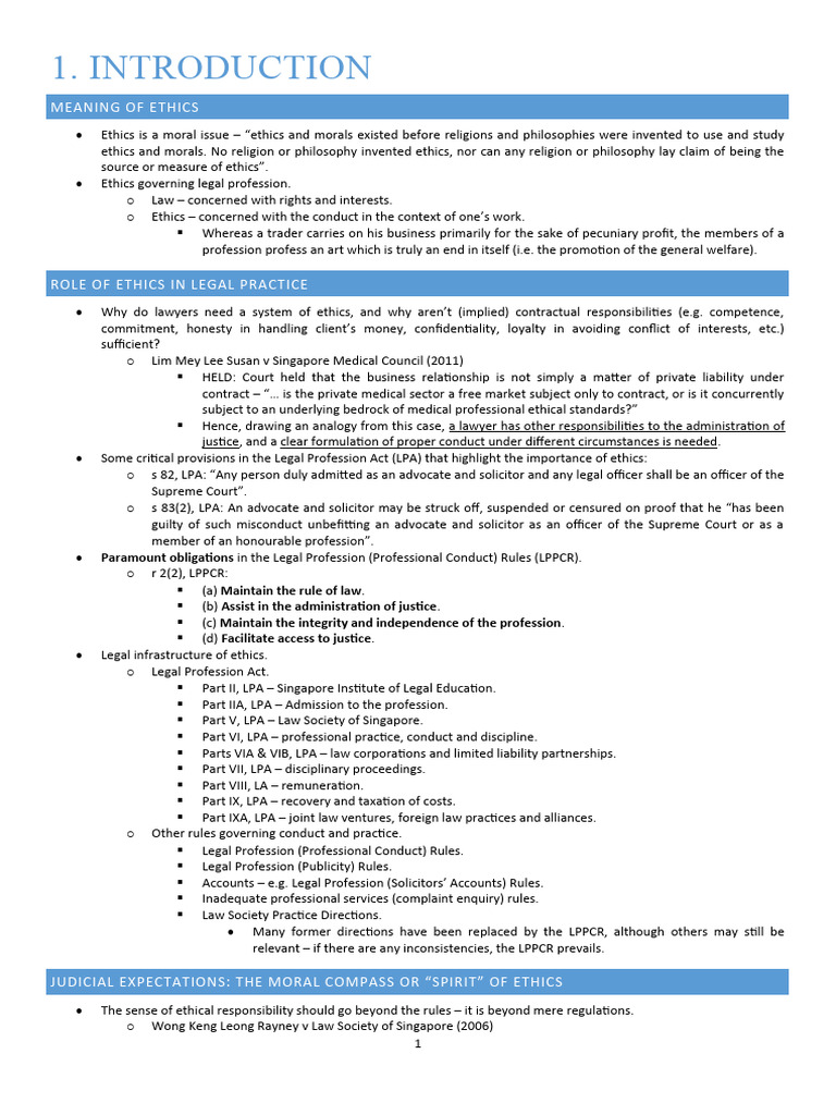 Ivan's EPR Summary PDF Lawyer Conflict Of Interest