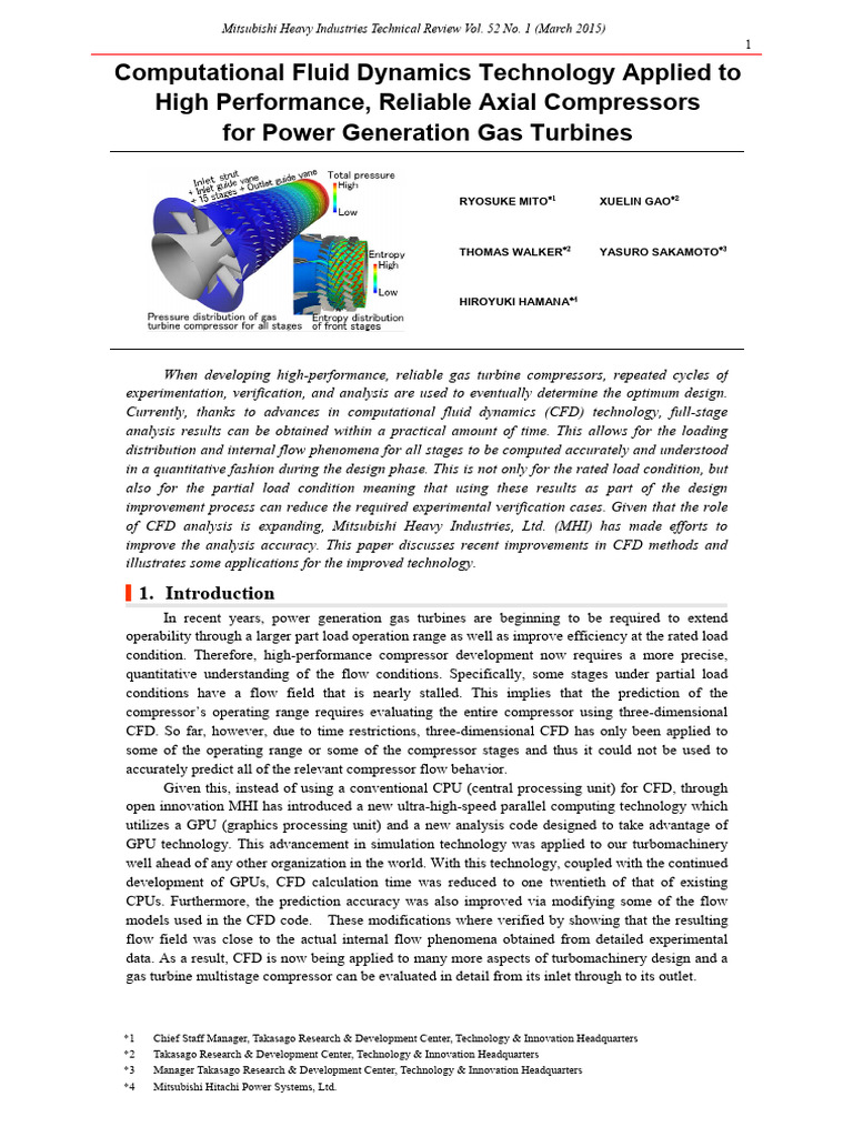 Computational Fluid Dynamics Technology Applied To High Performance ...