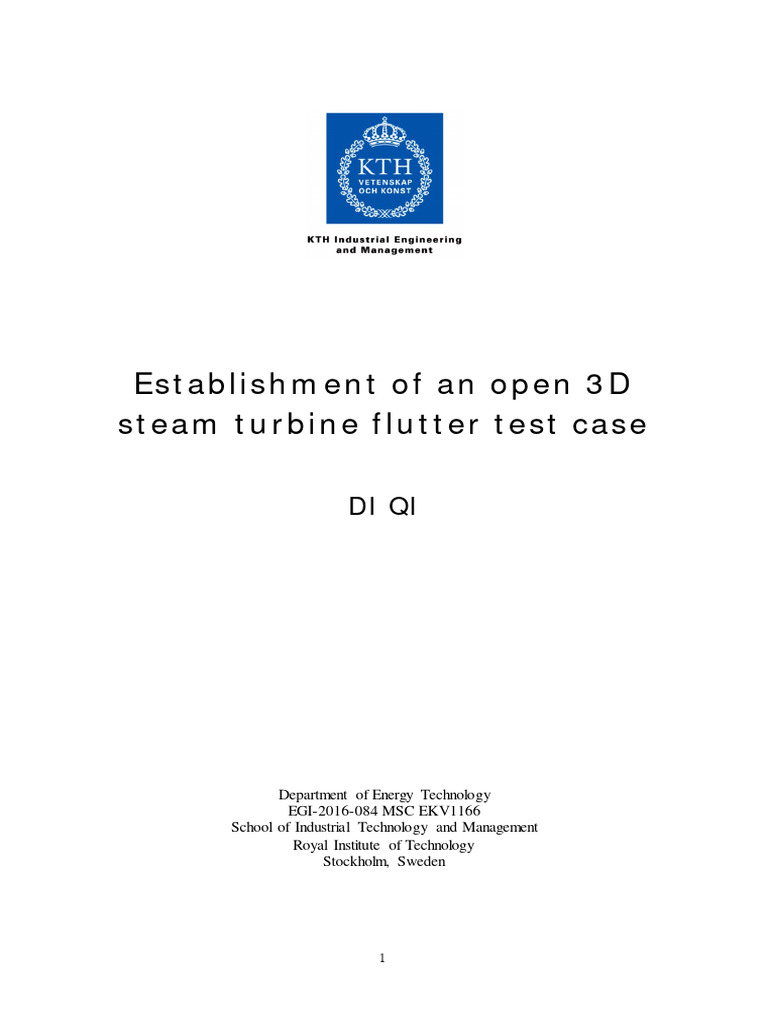 3D Steam Turbine Flutter Test Case | PDF | Turbine | Fluid Dynamics