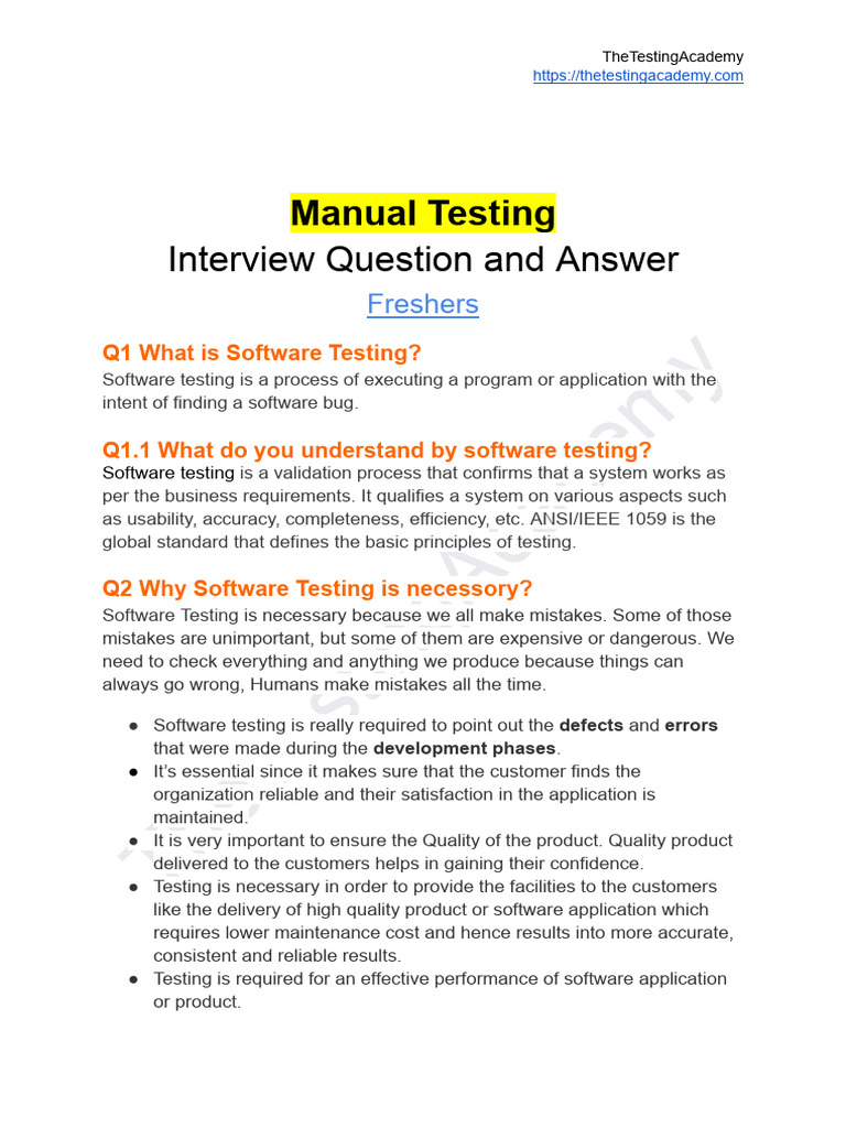 Thetestingacademy part 1 manual testing notes pdf software