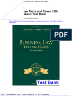 Full Download Business Law Texts and Cases 13th Edition Clarkson Test Bank