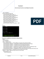 Practical 1: A) Create An Application That Obtains Four Int Values From The User and Displays The Product. Code