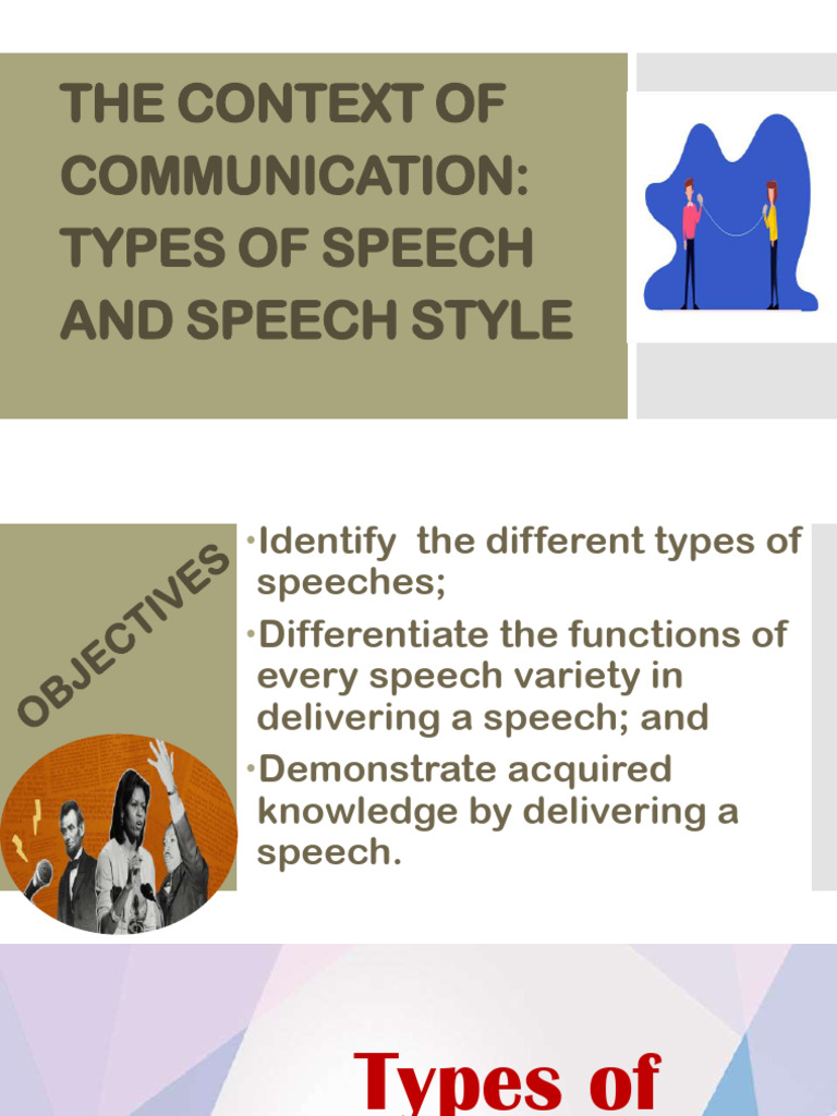 Types of Speech and Their Purposes | PDF | Nonverbal Communication ...