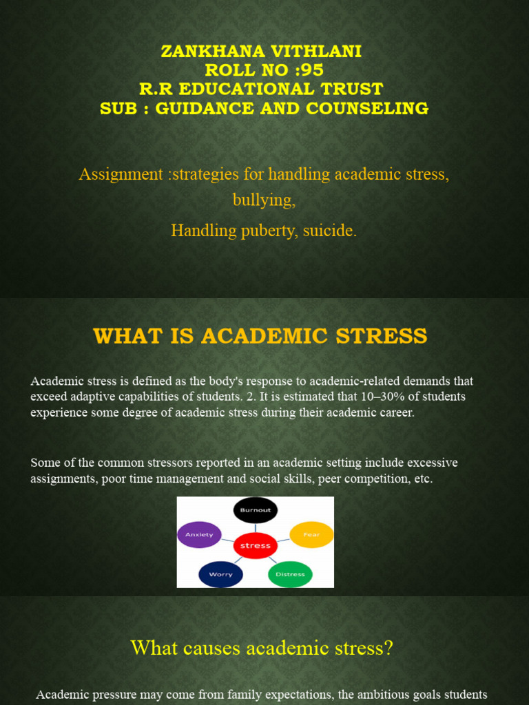 Strategies for Managing Academic Stress | PDF | Bullying | Psychology