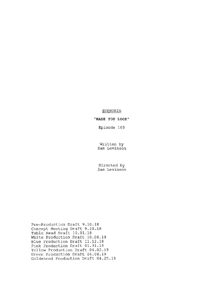 Euphoria Episode 103 Script | PDF | The X Files Episodes | American ...