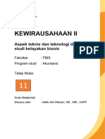 MODUL Kewiraushaaan II - 11. Aspek Teknis Dan Teknologi Dalam Studi Kelayakan Bisnis