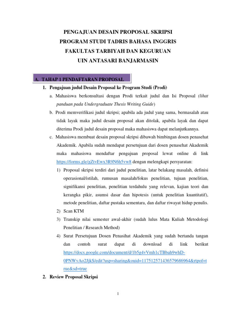 Panduan Pengajuan Proposal Skripsi | PDF | Karier & Perkembangan ...