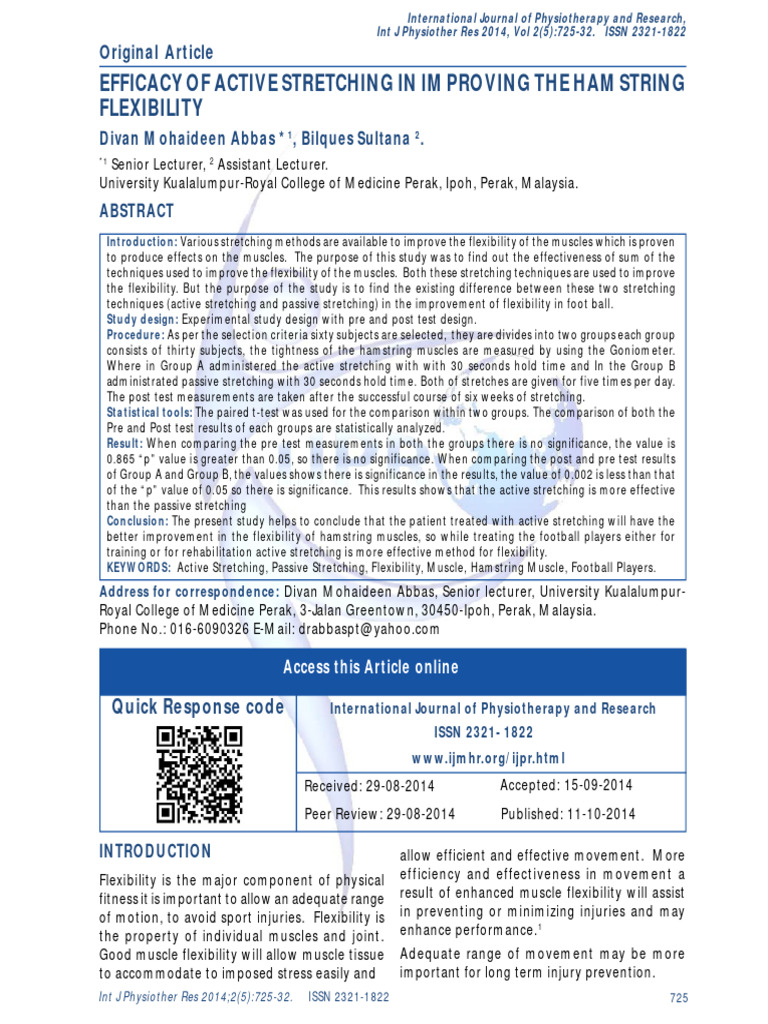 Jurnal Fleksibilitas Pdf Flexibility Anatomy Knee