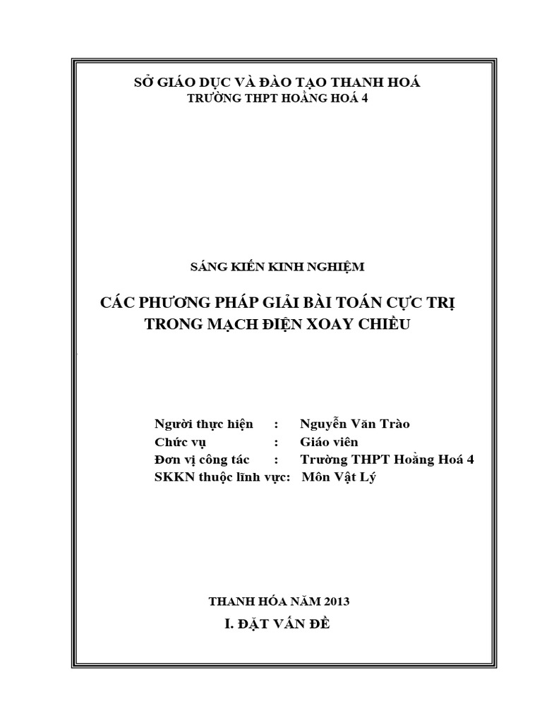 Sang kien kinh nghiem vat ly 12 cac phuong phap giai bai toan cuc tri