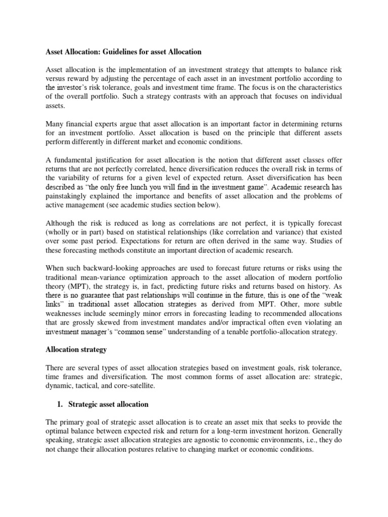 Unit 2 | PDF | Asset Allocation | Financial Risk