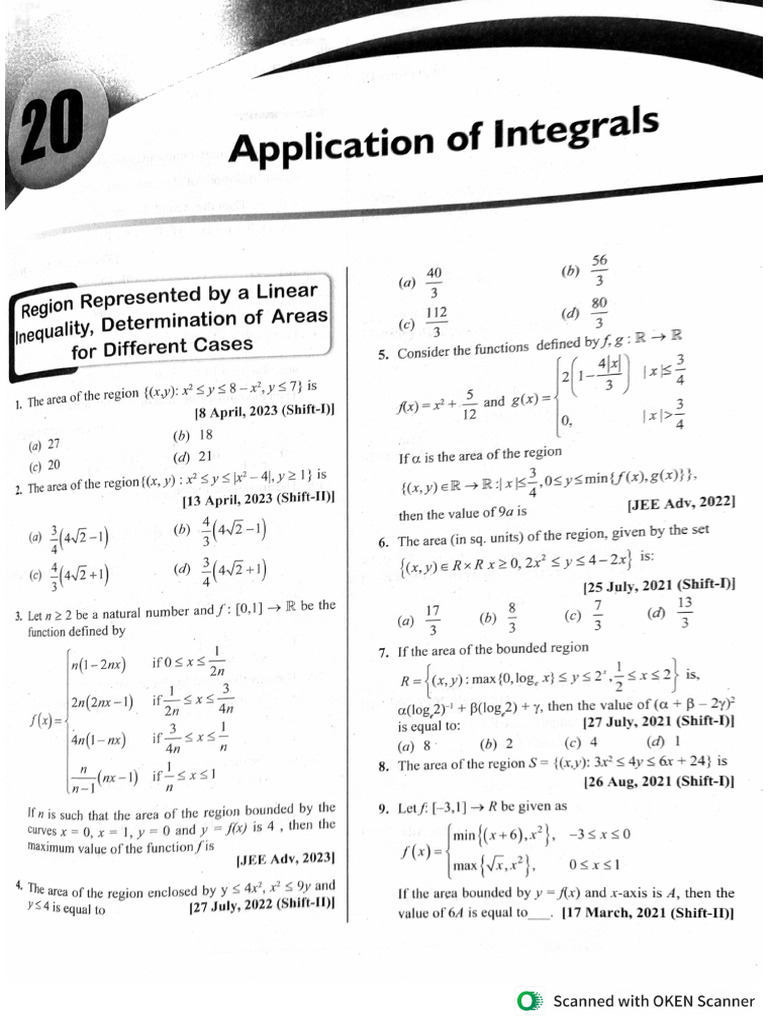 Application of Integrals | PDF