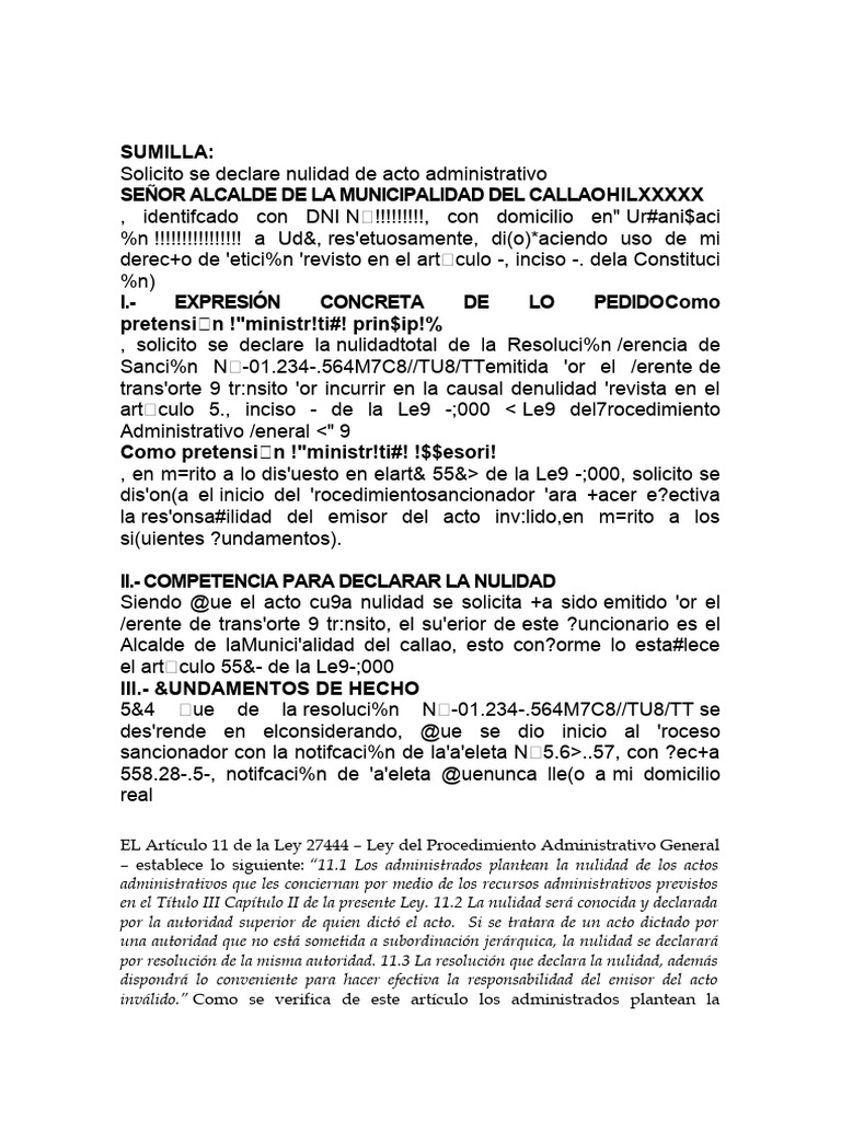 SUMILLA | PDF | Nulo (ley) | Ley común
