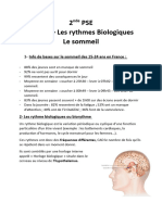 Sujet 2 - Les Rythmes Biologiques - Le Sommeil - 2023