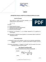 Parámetros de Diseños Aguas LLuvias Curvas IDF