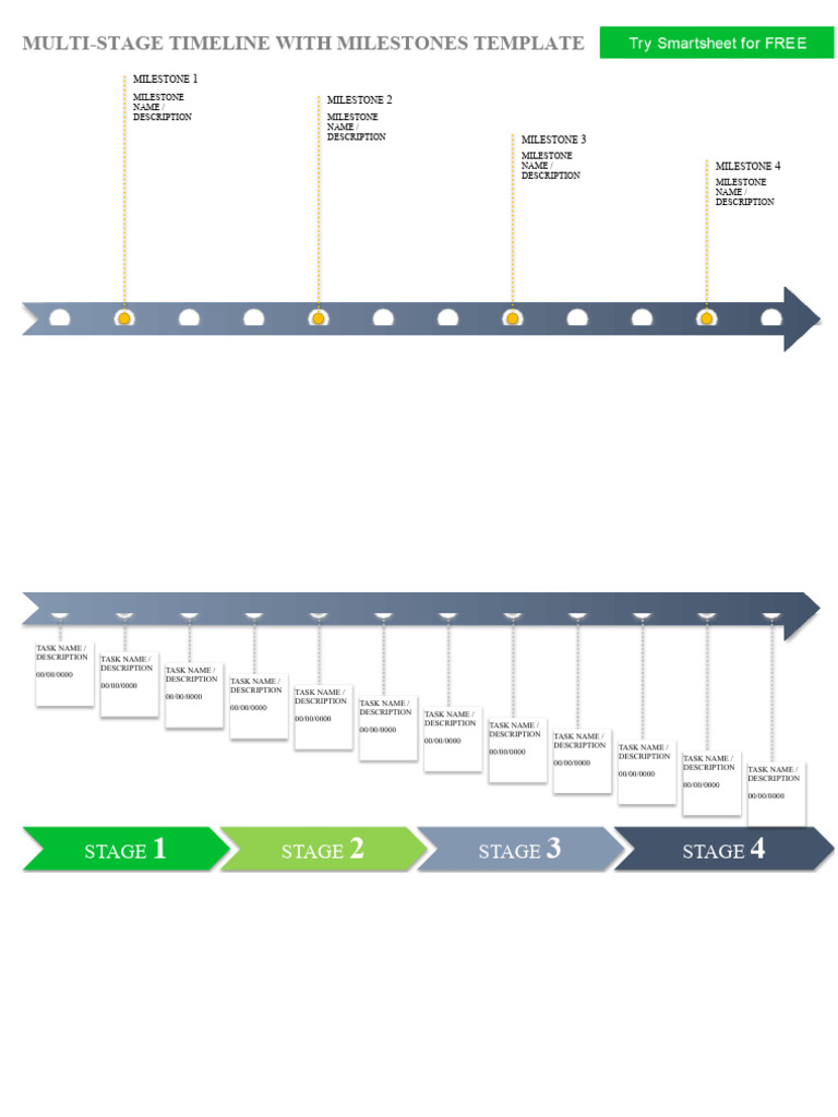 IC Multi Stage Timeline With Milestones Template 10730 | PDF