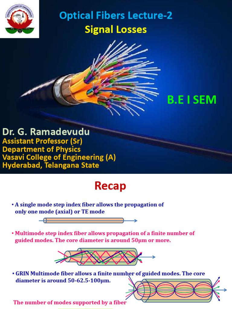 Types of Losses in Optical Fiber | PDF | Optical Fiber | Dispersion ...