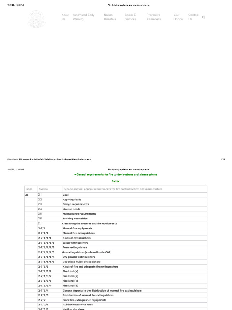 Fire fighting systems and warning systems PDF Firefighting Fires