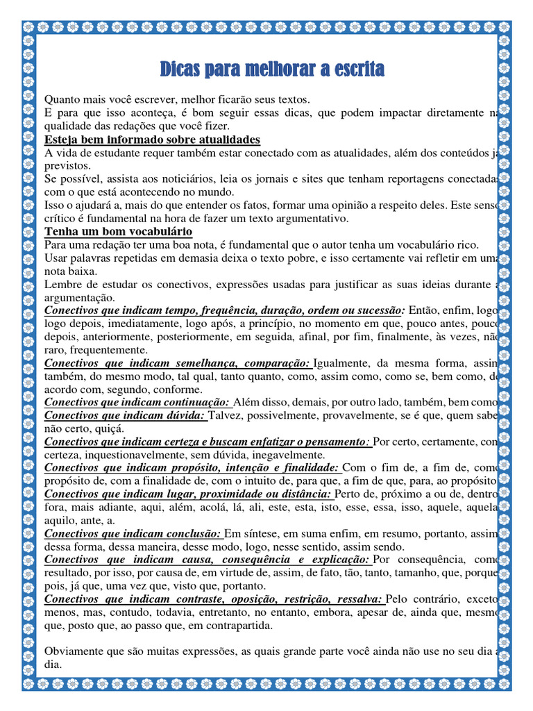 Dicas para Melhorar A Escrita | PDF
