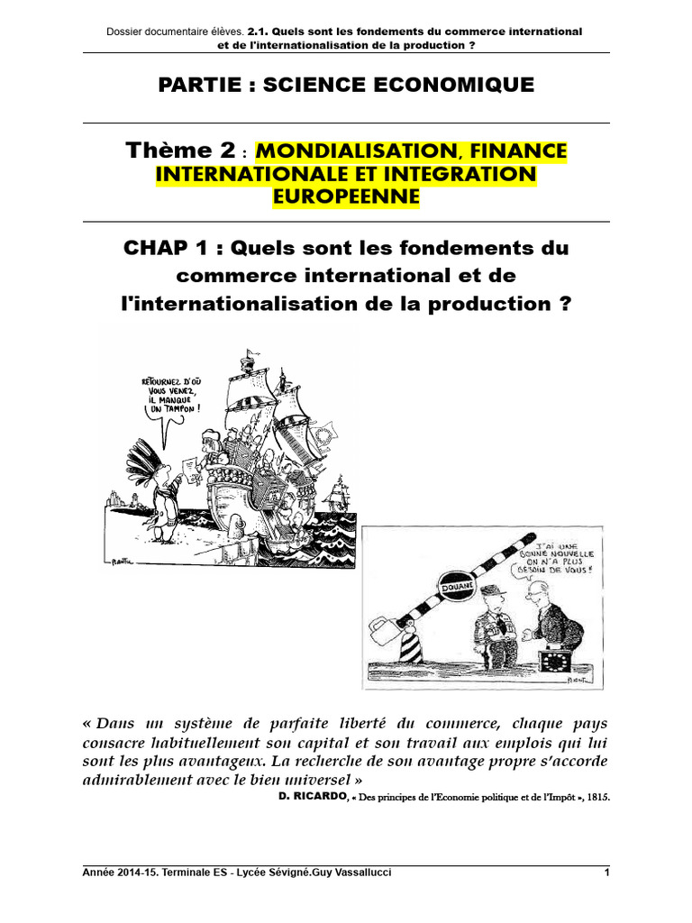 Fondements du commerce international | PDF | Accord général sur les ...