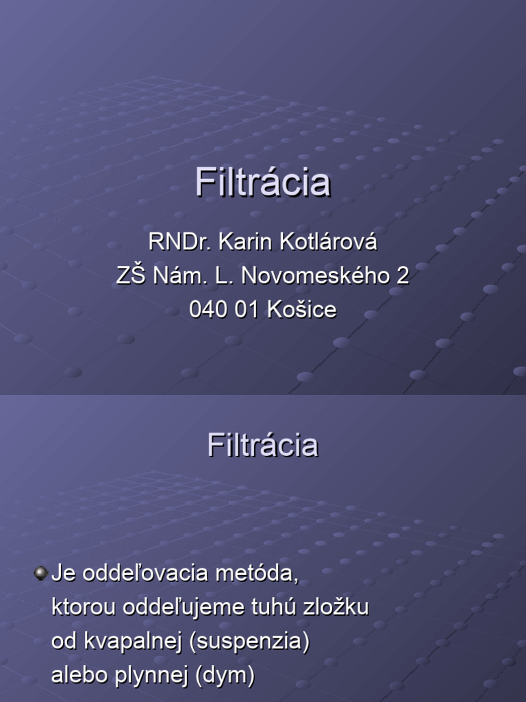 Filtrácia | PDF