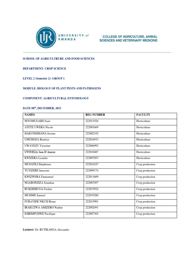 Insect Collection Report from CAVM Farm | PDF | Insects | Agriculture