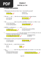 Chapter-5 DHTML & CSS: A. Multiple Choice Questions